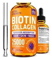 Comprar Biotina Y Colágeno De 25.000 Mg Para El Cabello, Uñas, Piel Sabor Natural