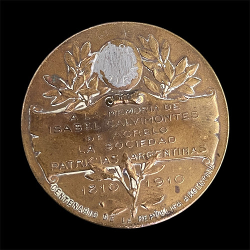 Medalla Conmemorativa Patricias Argentinas Isabel De Agrelo (Usado)