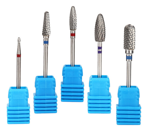 W Cabeça De Lixar Unhas 5 Brocas De Prata
