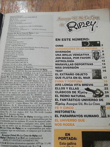 Revista Aunque Ud. No Lo Crea De Ripley N° 22 Octubre 1994 (Usado)