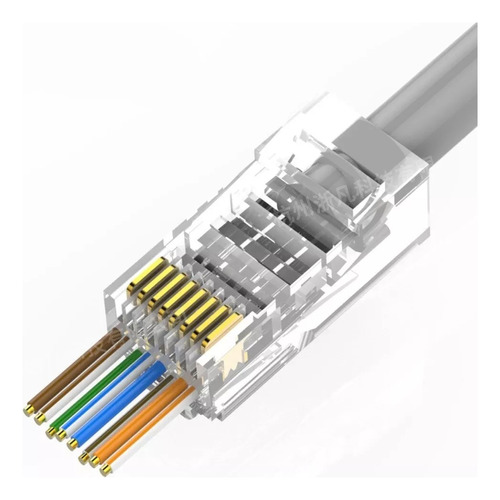 Red Conector Rj45 Cat5 Pasante Paquete X100 Unidades Otiesca