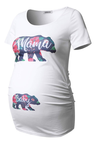 Ginkana Blusa De Manga Corta Para Maternidad, Con Diseno Flo