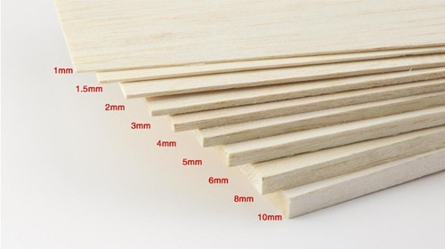 Imagen 3 de 3 de Madera Balsa Plancha 90x8 Cm 1 Mm