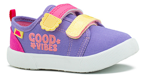Tenis Bubble Gummers Turron Para Niñas Velcro Lila/fiusha