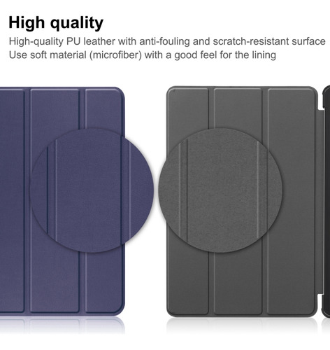 Compatible De Piel Azul Oscuro Para Blackview Oscal Pad 10