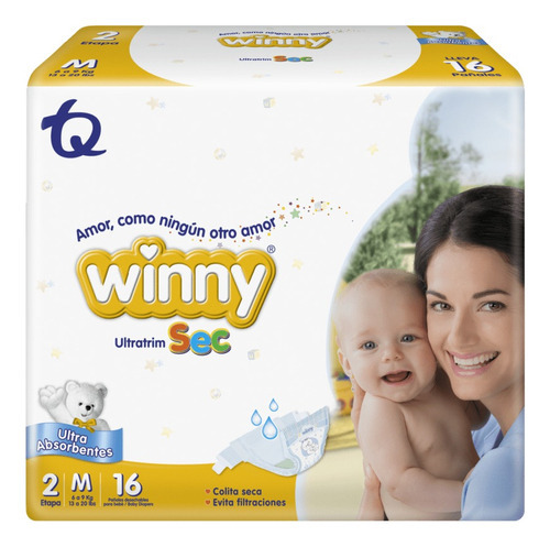 Pañal Winny Sec Etapa 2 Paquete X 1 - Unidad a $938 Género Sin género Tamaño Mediano (M