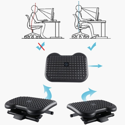 Reposapiés Gergonomic Ergonómico 46 X 35 X 11cm Negro