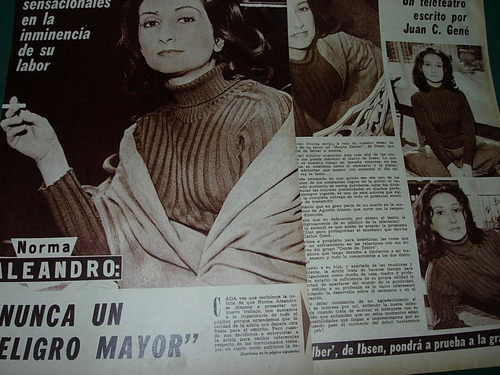 Norma Aleandro Peligro Mayor Clipping Revista Radiolandia