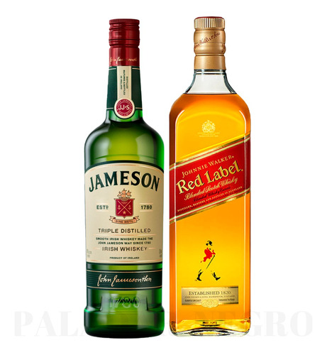 Oferta Whiskys Jameson 700ml + Johnnie Walker Red Label 1l