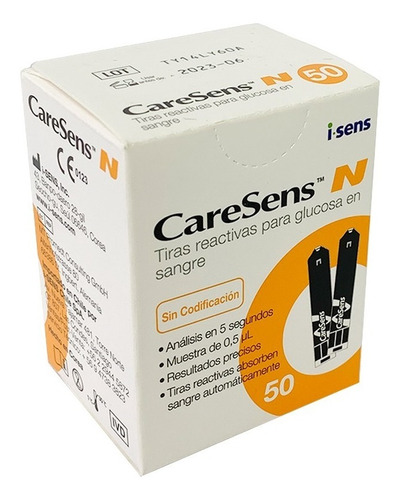 Tiras Cintas Reactivas Glucómetro Caresens N Voice 50 Und