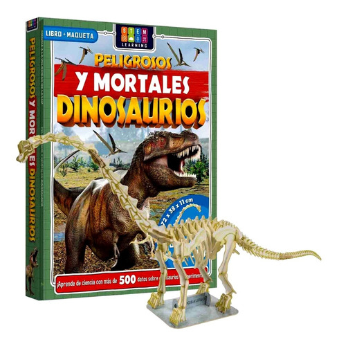 Libro Peligrosos Y Mortales Dinosaurios + Maqueta Armable