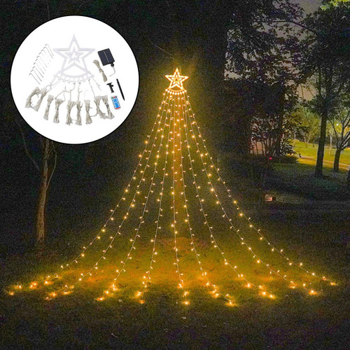 2 Uds Luces De Cadena Solar 350 Led Lámpara De Cadena De