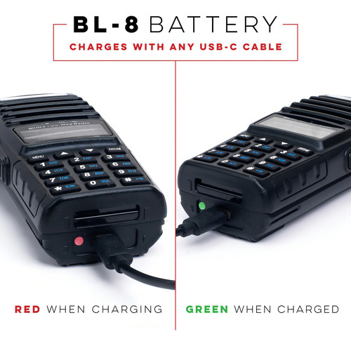 Btech Murs-v2 200 Canales Totalmente Personalizables Murs Radio Bidireccional. Carga Usb-c, Ip54 Resistente A La Intemperie, Escaneo De Doble Banda (vhf/uhf), Radio Fm Y Receptor De Transmisión