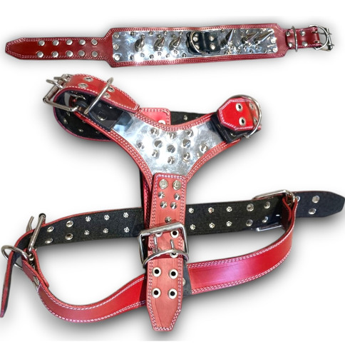 Pechera Y Collar Mega Con Picos Para Perro Varios L