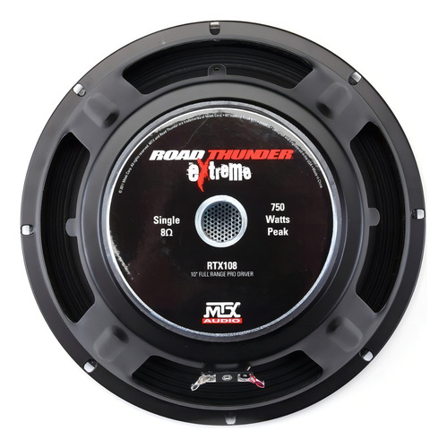 Medio Bajo De 10 Pulgada Open Show Spl 750w 8 Ohm Mtx Rtx108 Color Negro Con Rojo