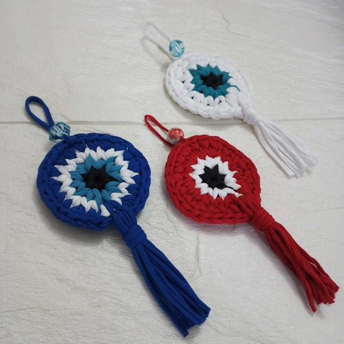 Imagen 3 de 6 de Ojo Turco Tejido Trapillo - Para Decoración - Mandalas