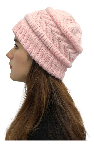 Mujer Sombreros Invierno Gorro De Punto Elástico Cálido Slou