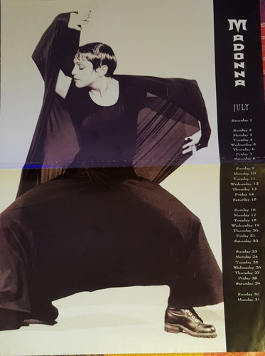 Madonna Tipo Poster Parte De Un Calendario Julio Leer