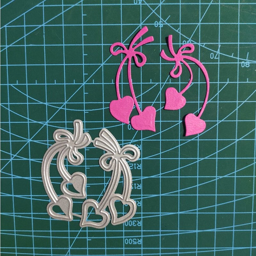 Die Cut Scrap Moño Con Corazones X 2 - D' Arteche Crafts