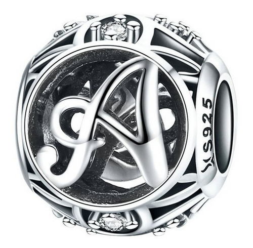 Charm Dije Letra A - Z Fabricado En Plata 925