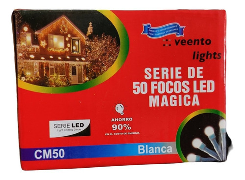 Serie De 50 Focos Navideños Distintos Colores