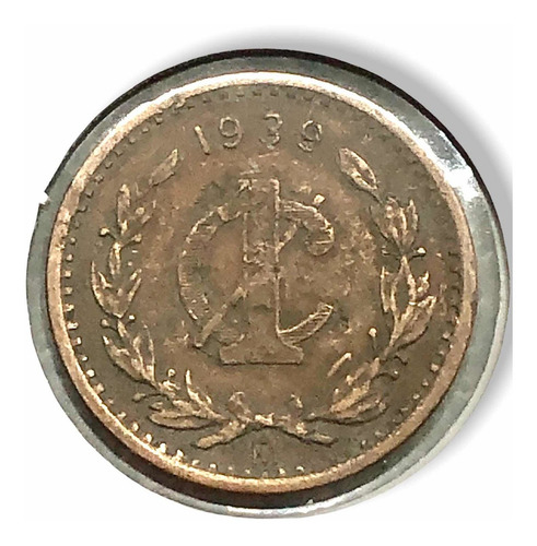 Moneda De México De Cobre De 1 Centavo Del Año 1939 (Usado)
