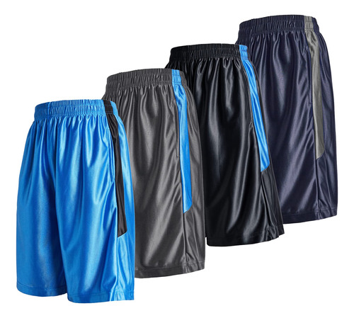 4 Pantalon Corto Baloncesto Para Hombre Bolsillo Ropa Secado