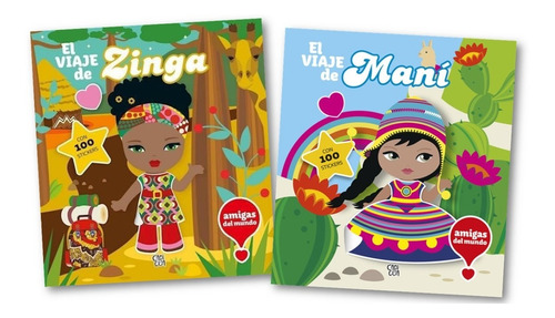 * 2 Libros El Viaje De Zinga Y Mani * Stickers Moda Culturas