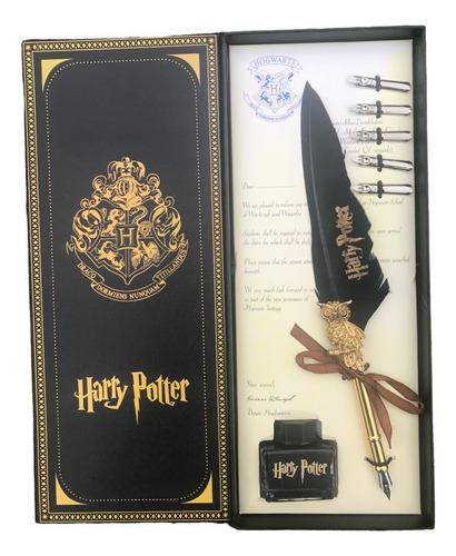 Lápiz Harry Potter - Pluma Harry Potter Con Tinta En Caja