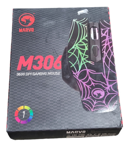 Mouse Gaming Marvo M306 7 Colores Inalambrico 
