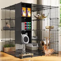 Comprar Jaula Para Gatos Yitahome Con Almacenamiento Y Hamaca 4 Nive