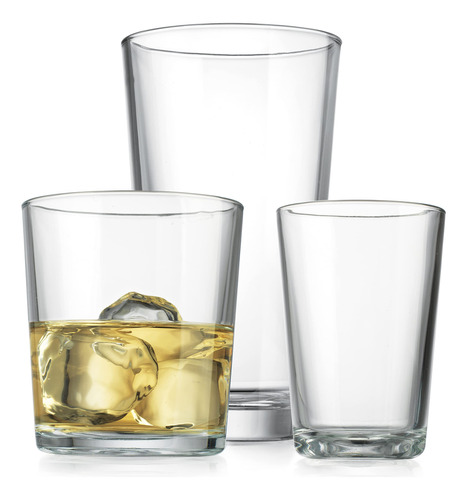 Glavers, 12 Vasos De Cristal, Incluye 4 Vasos Altos (17 Onza