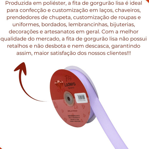 Fita De Gorgurão Para Laços 22mm Rolo Com 43 Metros - Cores