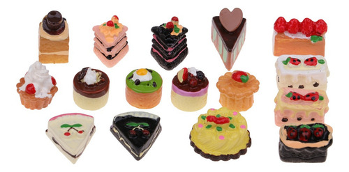 16 Piezas Cocina Comida Resina Mermelada Pastel Modelo 1/12