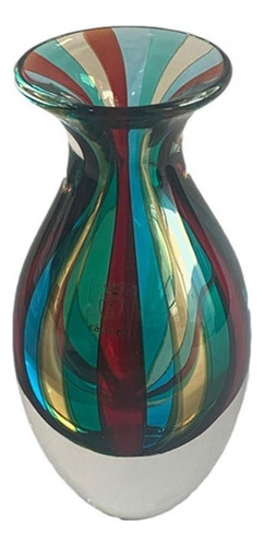 Vaso Vasinho De Cristal Mura Decorativo Bastões Coloridos N2
