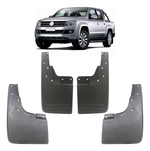 Kit Lameiro Amarok 2012 2013 A 2019 4 Peças Preto Poroso