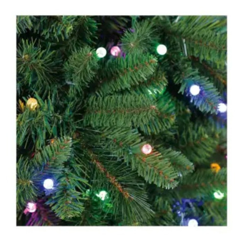 Pinheiro de Natal com luzes mudando de cor, fino, giratório de 2,28 m