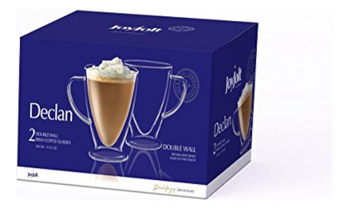 Juego De 2 Tazas Premium De Cristal Para Cafe 15 Oz.