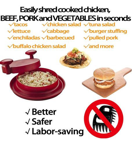 Deshebrador De Pollo Y Carne Herramienta Ergonómica, Cocina