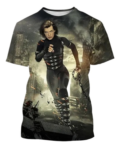 Resident Evil 3d Imprime Camisetas Neutras De Manga Corta