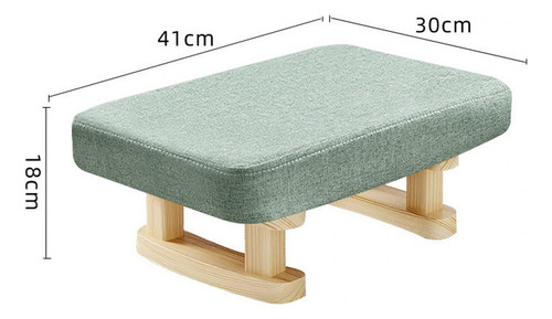 Wv Reposapiés Con Patas De Madera, Taburete Rectangular Con