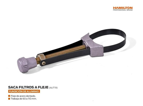 Saca Filtros Aceite Fleje Suncho Acero Univ Hamilton Aut19 D