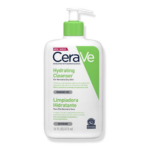 Cerave Limpiador Hidratante 473ml Para Piel Normal A Seca.