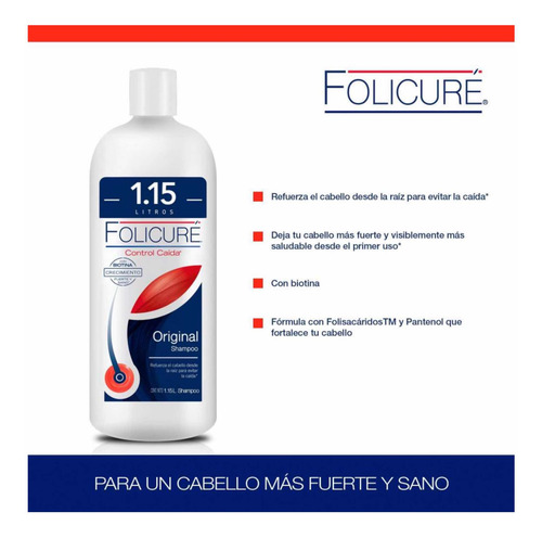 Shampoo Folicure Control Caída 1.15 L Envío Gratis
