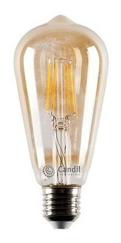 Imagen 1 de 10 de Lampara Pera Led Vintage Deco 5w Filamento Golden E27 Ambar