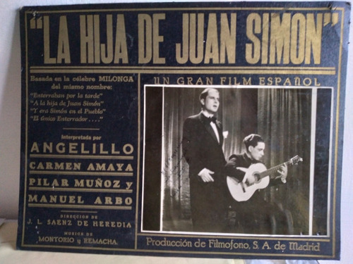 La Hija De Juan Simón, Angelillo, Cartel De Cine 1935 Buñuel