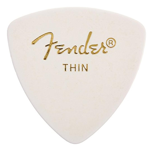 Fender Classic Celluloid Guitar Picks 346 Shape, White, Thin