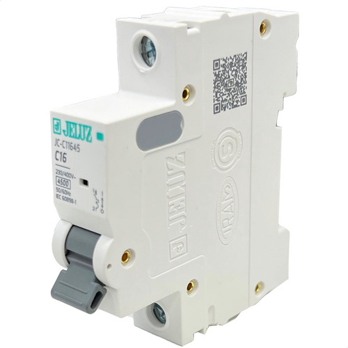 Imagen 4 de 8 de Interruptor Termomagnetico 1 Polo Curva C Jeluz 1x16 C16 X2
