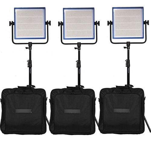 Dracast Led1000 Pro Bi-color Led 3-light Kit With V-mount Ba
