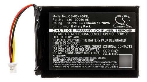 Batería Para Garmin Nuvi 40 Iqn400sl 750mah 3.7v